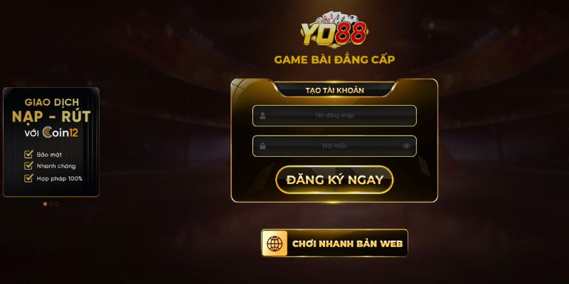 Đăng ký trải nghiệm tại cổng game YO88 mới nhất